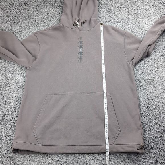 Champion Hoodie Men Medium Gray Embroidered Reverse Weave Pullover Sweatshirt - Picture 4 of 6